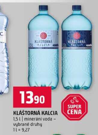 KLÁŠTORNÁ KALCIA 1,5l minerani voda vybrané druhy