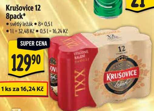 Krušovice 12 8pack, 8x 0,5 l