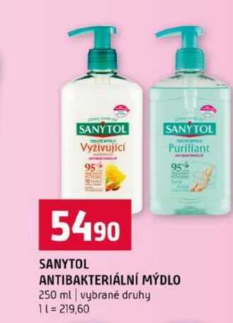SANYTOL ANTIBAKTERIÁLNÍ MÝDLO 250 ml vybrané druhy Terno