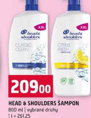 HEAD & SHOULDERS ŠAMPON 800 ml vybrané druhy Terno