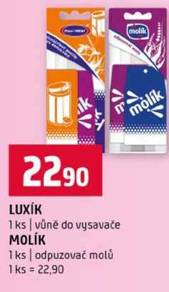 LUXÍK 1 ks vůně do vysavače MOLÍK 1 ks odpuzovač molů Terno