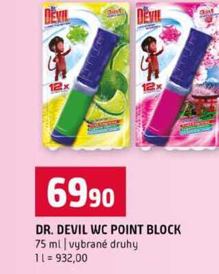 DR. DEVIL WC POINT BLOCK 75 ml vybrané druhy Terno