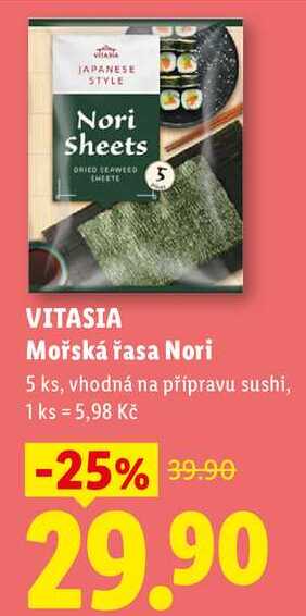 VITASIA Mořská řasa Nori, 5 ks