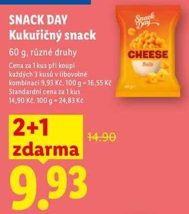 SNACK DAY Kukuřičný snack, 60 g