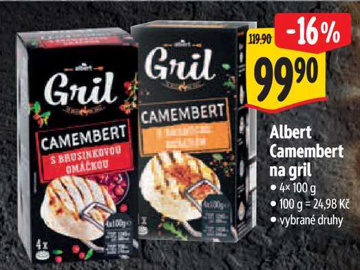 Albert Camembert na gril, 4x 100 g