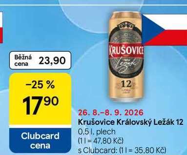 Krušovice Královský ležák 12, 0.5 l, plech
