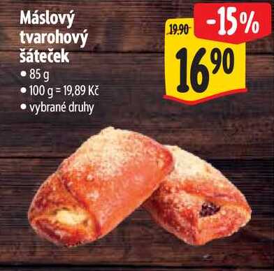 Máslový tvarohový šáteček, 85 g