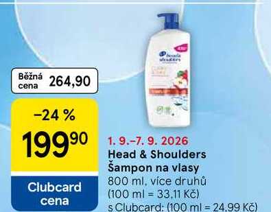 Head & Shoulders Šampon na vlasy, 800 ml, více druhů Tesco