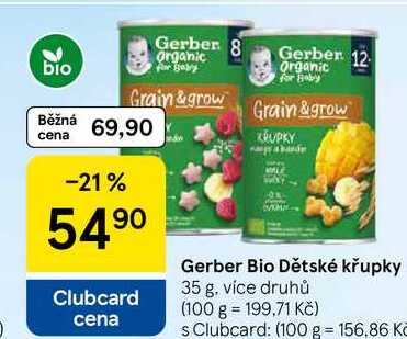 Gerber Bio Dětské křupky, 35 g, více druhů