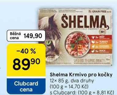 Shelma Krmivo pro kočky, 12x 85 g 
