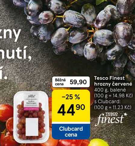 Tesco Finest hrozny červené, 400 g 