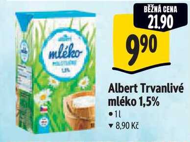 Albert Trvanlivé mléko 1,5%, 1 l