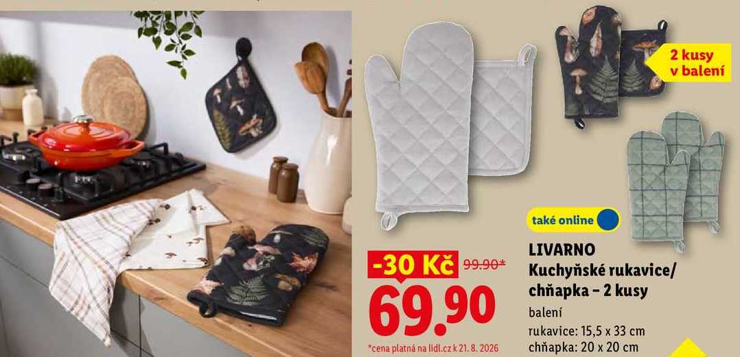 LIVARNO Kuchyňské rukavice/ chňapka - 2 kusy