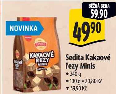 Sedita Kakaové řezy Minis, 240 g