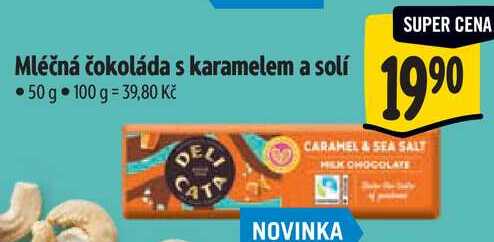 Mléčná čokoláda s karamelem a solí, 50 g