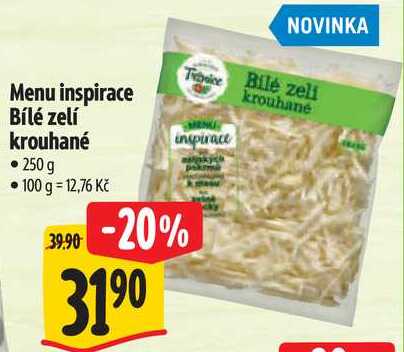 Menu inspirace Bílé zelí krouhané, 250g 