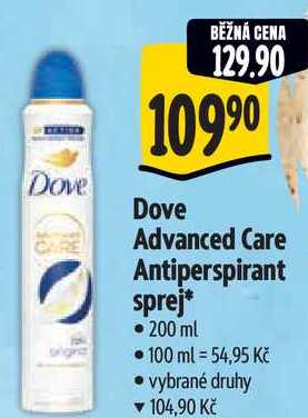 Dove Advanced Care Antiperspirant sprej, 200 ml Albert
