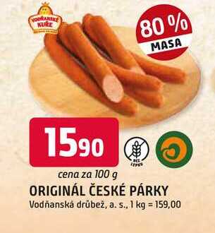 ORIGINÁL ČESKÉ PÁRKY 100g