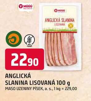 ANGLICKÁ SLANINA LISOVANÁ 100 g