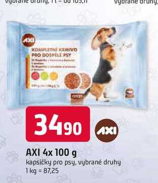 AXI kapsičky pro psy, vybrané druhy 4x100g
