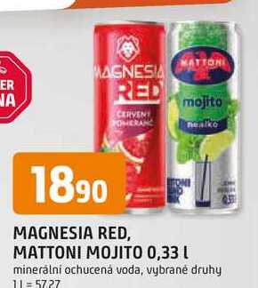 MATTONI MOJITO 0,33 L minerální ochucená voda