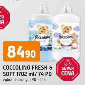 COCCOLINO FRESH & SOFT 1702 ml/ 74 PD Trefa