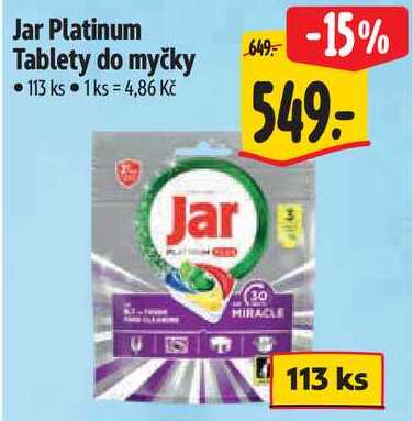 Jar Platinum Tablety do myčky, 113 ks Albert