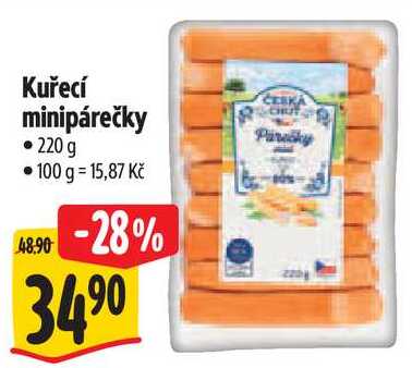 Kuřecí minipárečky, 220 g 