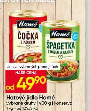 Hamé Hotové jídlo vybrané druhy 400 g konzerva 