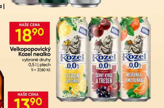 Kozel nealko vybrané druhy 0,0% 0,5l plechovka