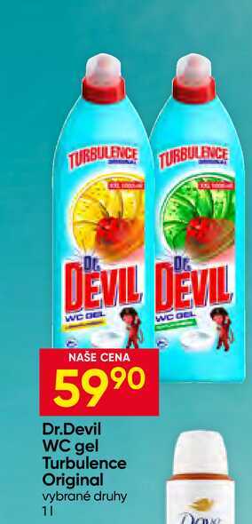 Dr.Devil WC gel Turbulence Original vybrané druhy 1l Hruška