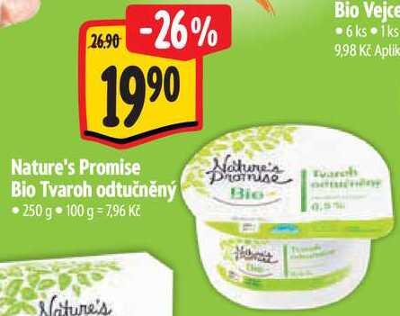 Nature's Promise Bio Tvaroh odtučněný, 250 g