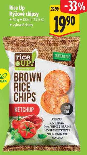 Rice Up Rýžové chipsy, 60 g