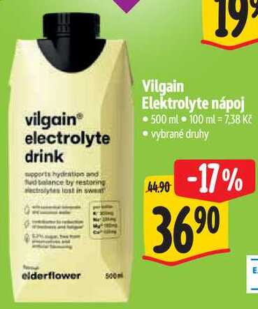 Vilgain Elektrolyte nápoj, 500 ml 