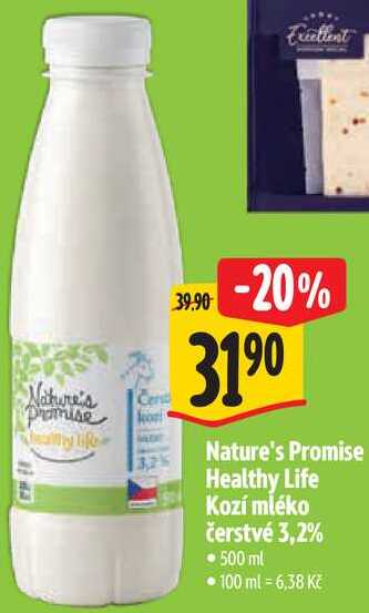 Nature's Promise Healthy Life Kozí mléko čerstvé 3,2%, 500 ml  