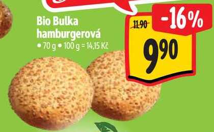 Bio Bulka hamburgerová, 70 g  