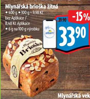 Mlynářská brioška žitná, 400 g 