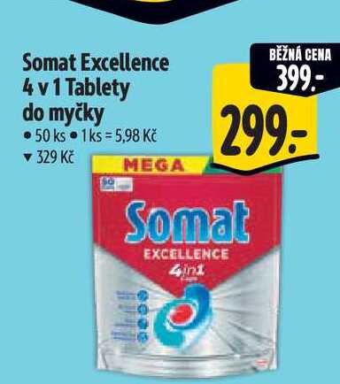 Somat Excellence 4 v 1 Tablety do myčky 50 ks Albert