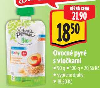 Ovocné pyré s vločkami, 90 g Albert