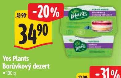 Yes Plants Borůvkový dezert, 100 g