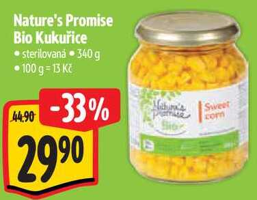 Nature's Promise Bio Kukuřice, 340 g