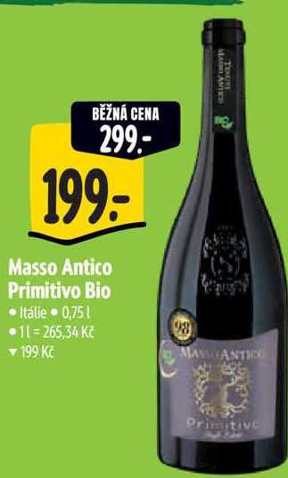 Masso Antico Primitivo Bio, 0,75 l