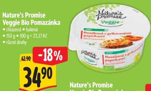 Nature's Promise Veggie Bio Pomazánka, 150 g