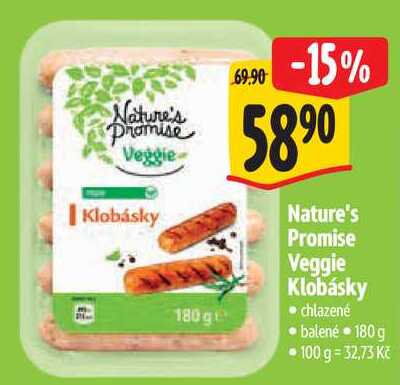 Nature's Promise Veggie Klobásky, 180 g 