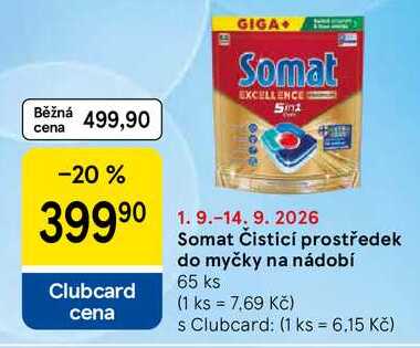 Somat Čisticí prostředek do myčky na nádobí, 65 ks Tesco
