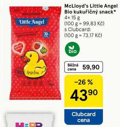 McLloyd's Little Angel Bio kukuřičný snack, 4× 15 g 