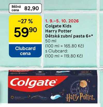 Colgate Kids Harry Potter Dětská zubní pasta 6+, 50 ml Tesco