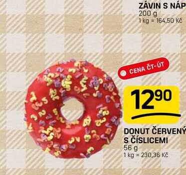 DONUT ČERVENÝ S ČÍSLICEMI 56 g