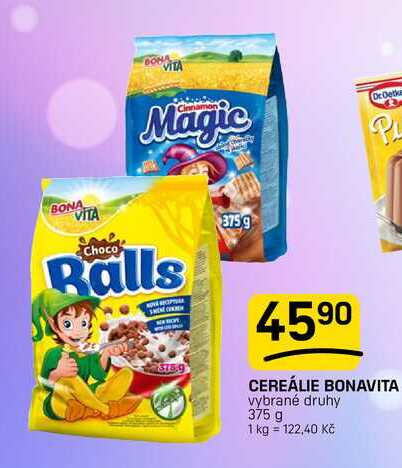CEREÁLIE BONAVITA vybrané druhy 375 g