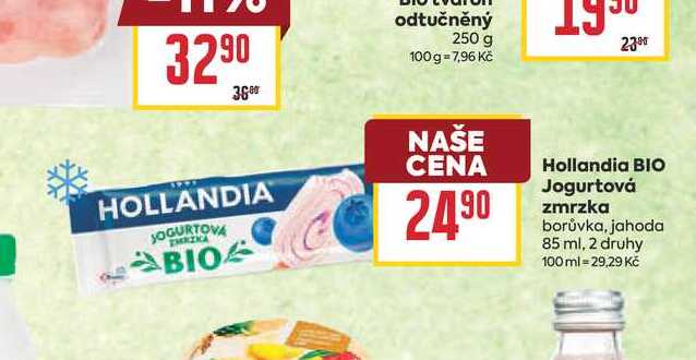 Hollandia BIO Jogurtová zmrzka borůvka, jahoda 85 ml
